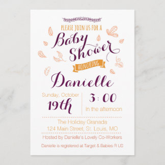 Herfst Baby shower Uitnodiging