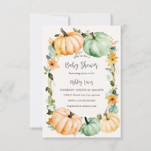 Herfst Baby shower uitnodiging pompoen thema