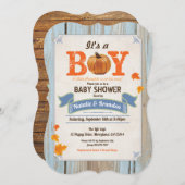 Herfst baby shower uitnodiging roestvrij pompoenho (Voorkant / Achterkant)