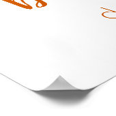 Herfst Baby shower | Verbrandend Oranje Welkomstte Poster (Hoek)