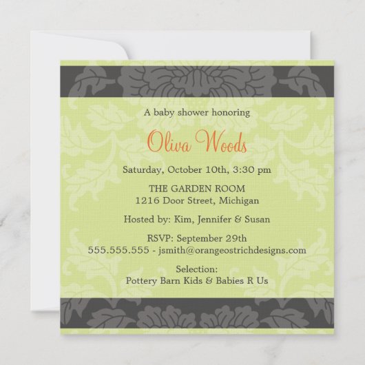 Herfst Baby shower | Vervoer met leder Kaart (Achterkant)