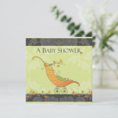 Herfst Baby shower | Vervoer met leder Kaart (Staand voorkant)