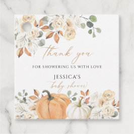 Herfst baby shower vierkant cadeautag, Dank je tag Bedankjes Labels