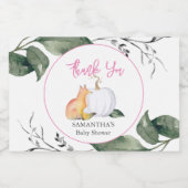 Herfst Baby shower Voedsel Drink labels Sparkling Wijnetiket (Enkel label)