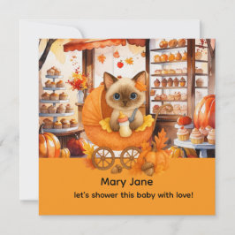 Herfst Baby shower voor kattenliefhebbers Kaart