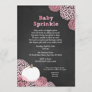 Herfst Baby Sprinkle Invites, witte pompoen Kaart