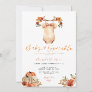 Herfst Baby Sprinkle Uitnodiging Pompoen Baby Show