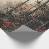 Herfst Bamboepad Inktwassing Cadeaupapier (Hoek)