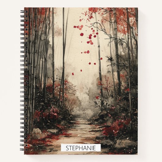 Herfst Bamboepad Inktwassing Notitieboek (Voorkant)