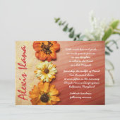 HERFST BEAUTY Lacey Bat Mitzvah Uitnodiging (Staand voorkant)