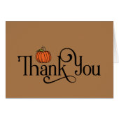 Herfst bedankt u kleine Oranje pompoen op Tan (Voorkant Horizontaal)