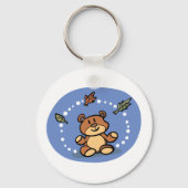 Herfst Beer met vallende bladeren Sleutelhanger (Voorkant)