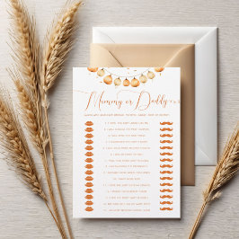 Herfst beer pompoen Wie zei het Mama of papa spel