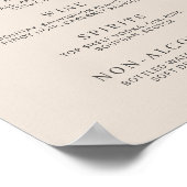 Herfst Beige Eenvoudige Minimalistische Bar Menu Poster (Hoek)