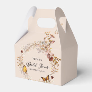 Herfst Beige Wildbloem Aquarel Favor Doos Bedankdoosjes
