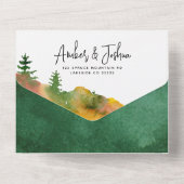 Herfst Berg Alles in een bruiloft Uitnodigen All In One Uitnodiging (Achterkant)