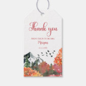 Herfst Bergbos Bruiloft Dank Cadeaulabel (Voorkant)