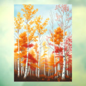 Herfst berk bomen venster vastklampen raamsticker (Vel 3)