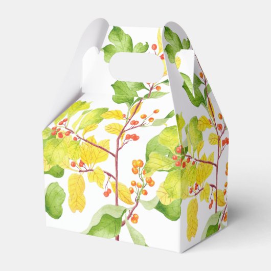 Herfst bessen op een tafel gunst doos bedankdoosjes (Voorkant Zijde)