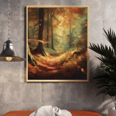 Herfst betovering: mystiek bos poster