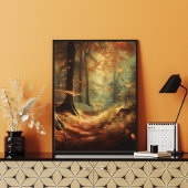 Herfst betovering: mystiek bos poster