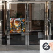 Herfst Bier Mok Raam Cling Raamsticker (Kantoordeur)