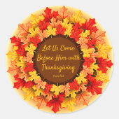 Herfst bijbelprijsopgave laat Thanksgiving Ronde Sticker (Voorkant)