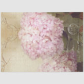 Herfst Bird Floral Pink Hydrangea Ephemera Ontkopp Tissuepapier (Voorkant)