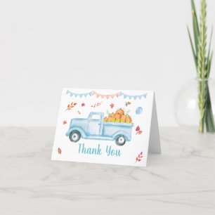 Herfst Birthday Little Pumpkin Truck Hartelijk dan Bedankkaart