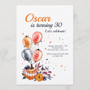 Herfst Birthday Party Invitation Kaart