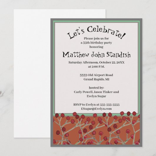 Herfst Birthday Party van mannen 35 Kaart (Voorkant / Achterkant)