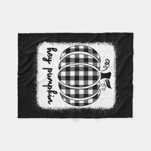 Herfst Black and White Plays Hey Pumpkin 1 Fleece Deken (Voorkant (Horizontaal))