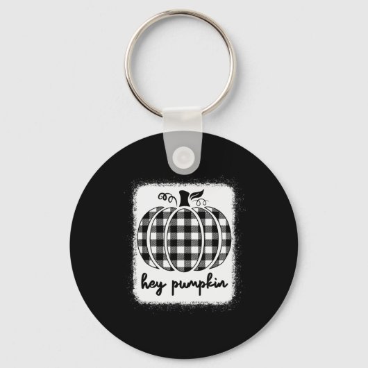 Herfst Black and White Plays Hey Pumpkin 1 Sleutelhanger (Voorkant)