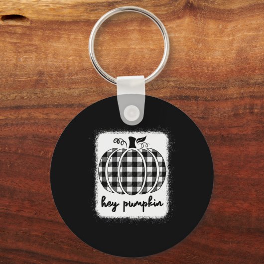 Herfst Black and White Plays Hey Pumpkin 1 Sleutelhanger (Voorkant)