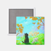 Herfst Black Cat Creationarts Magneet (Voorkant / Achterkant)