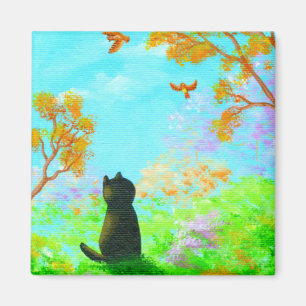 Herfst Black Cat Creationarts Magneet