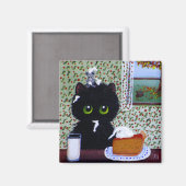 Herfst Black Cats Creationarts Magnet Magneet (Voorkant / Achterkant)