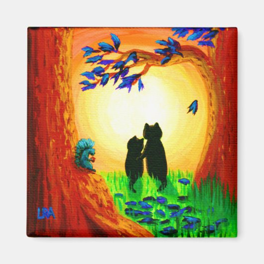 Herfst Black Cats Creationarts Magnet Magneet (Voorkant)