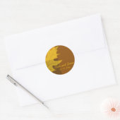 Herfst Blad Kleur Blok Bruiloft Envelop Afdichting Ronde Sticker (Envelop)