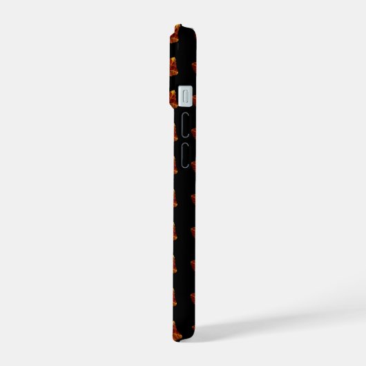 Herfst Blad Patroon - Elegante zwarte iPhone Case iPhone 15 Hoesje (Linkerkant)