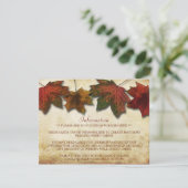 Herfst bladeren bruiloft invoegen Kaart (Staand voorkant)