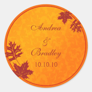 Herfst bladeren bruiloft stickers