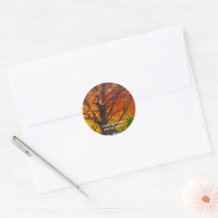 Herfst bladeren bruiloft stickers