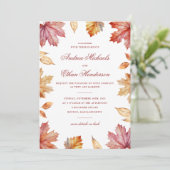 Herfst bladeren dubbelzijdige bruiloft uitnodiging (Staand voorkant)