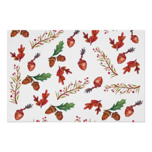 Herfst, Bladeren , Eikel Poster Perfect Poster