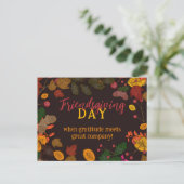 Herfst bladeren eikels bessen friendsgiving citaat briefkaart (Staand voorkant)