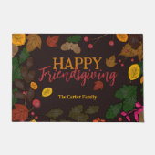Herfst bladeren eikels bessen happy friendsgiving deurmat (Voorkant)
