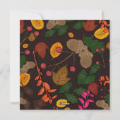 Herfst bladeren eikels bessen happy friendsgiving feestdagenkaart (Achterkant)