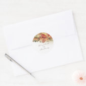 Herfst bladeren elegante bruiloft ronde sticker (Envelop)