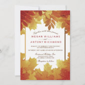 Herfst bladeren Elegante herfst bruiloft uitnodigi Kaart (Voorkant)